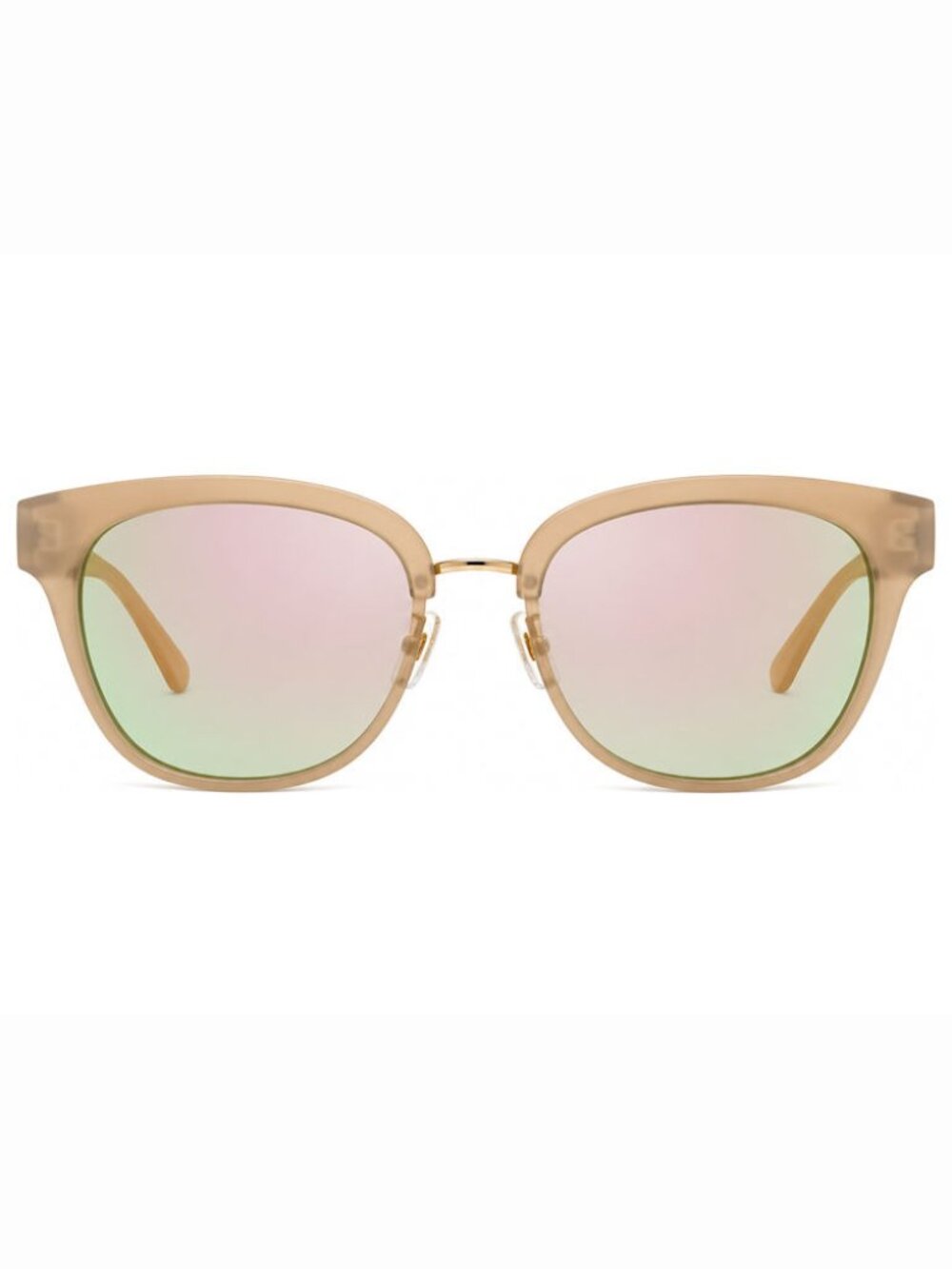 BCBG BG1024-200 Cloudy Neutral Beige Cat Eye Frame/Gray Mirrored Lens Sunglasses